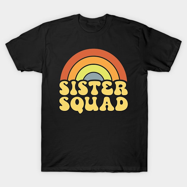 Retro Rainbow Sister Squad T-Shirt by Inspire Enclave